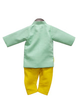 Load image into Gallery viewer, BOYS Aqua Green Ajkan With Yellow Chudidar