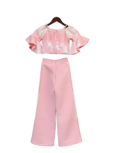 Load image into Gallery viewer, Girls Baby Pink Sequence Top With Pant