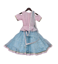 Load image into Gallery viewer, Girls Baby Pink Embroidery Peplum With Net Anarkali One Piece