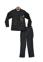 Load image into Gallery viewer, Boys Black Band Gala With Pant & Broch