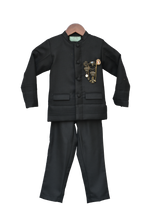 Load image into Gallery viewer, Boys Black Band Gala With Pant & Broch