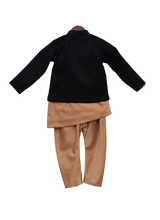 Load image into Gallery viewer, Boys Black Jacket With Kurta & Churidar