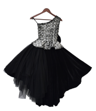 Load image into Gallery viewer, Girls Black Velvet &amp; Net Gown