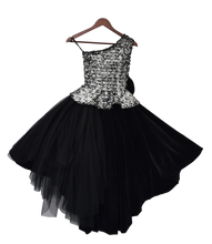 Load image into Gallery viewer, Girls Black Velvet & Net Gown