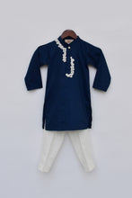 Load image into Gallery viewer, Boys Blue Kurta With Dori Embroidery And Pant