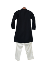 Load image into Gallery viewer, Boys Dark Blue Ajkan With Pant & Stone Broach