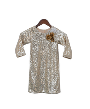 Load image into Gallery viewer, Girls Gold Sequence Dress