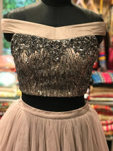 Load image into Gallery viewer, Grey Crop Top Skirt