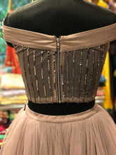 Load image into Gallery viewer, Grey Crop Top Skirt