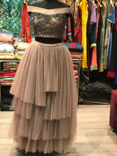 Load image into Gallery viewer, Grey Crop Top Skirt