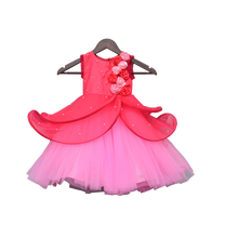 Load image into Gallery viewer, Girls Hot Pink & Baby Pink & Drape Gown