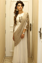 Load image into Gallery viewer, Indo Western Saree Gown With Weaved Dupatta Online in USA