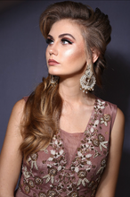 Load image into Gallery viewer, Indowestern Gown With Moti Work