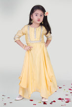 Load image into Gallery viewer, Girls Pastel Yellow Cowl Gown For Girls