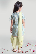 Load image into Gallery viewer, Girls Green Cowl Pants And Kurta Set With Dupatta For Girls