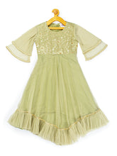 Load image into Gallery viewer, Girls Pastel Olive Summer Gown For Girls