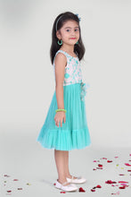 Load image into Gallery viewer, Girls Aqua Party Dress