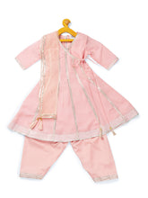 Load image into Gallery viewer, Girls Pastel Pink Patiala Set For Girls With Kurta And Dupatta