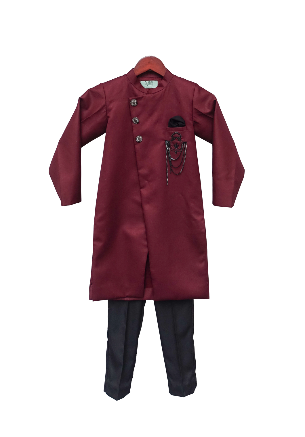 Boys Maroon Ajkan With Pant