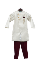 Load image into Gallery viewer, Boys Offwhite Ajkan With Maroon Pant