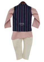 Load image into Gallery viewer, Boys Onion Pink Kurta Nehru Jacket Set