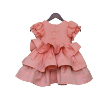 Load image into Gallery viewer, Girls Peach Sequence And Tassel Frock