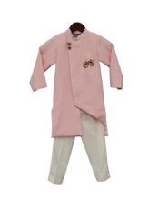 Load image into Gallery viewer, Boys Peach Linen Ajkan With Pant