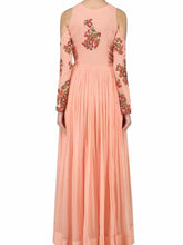 Load image into Gallery viewer, Peach Cold Shoulder Gown
