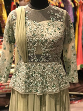 Load image into Gallery viewer, Peplum Self Embroidered Dress