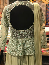 Load image into Gallery viewer, Peplum Self Embroidered Dress