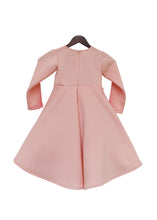 Load image into Gallery viewer, Girls Pink Neoprene Frock With Hot Pink Net And Initial