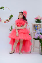Load image into Gallery viewer, Girls Pink Shimmer Net Gown