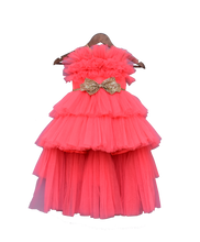 Load image into Gallery viewer, Girls Pink Shimmer Net Gown