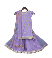 Load image into Gallery viewer, Girls Purple Embroidery Kurti With Purple Sharara