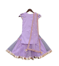 Load image into Gallery viewer, Girls Purple Embroidery Kurti With Purple Sharara