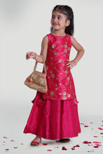 Load image into Gallery viewer, Girls Fuchsia Layer Kurta Wear For Girls