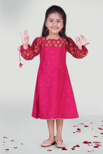 Load image into Gallery viewer, Girls Fuchsia Party Dress For Girls