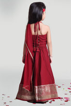 Load image into Gallery viewer, Girls Maroon Skirt And Choli Set With Dupatta For Girls