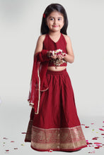 Load image into Gallery viewer, Girls Maroon Skirt And Choli Set With Dupatta For Girls