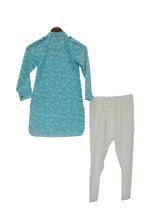 Load image into Gallery viewer, BOYS Turquoise Print Kurta Salwar Set