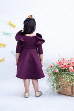 Load image into Gallery viewer, Girls Wine Colour Neoprene Dress