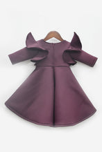 Load image into Gallery viewer, Girls Wine Colour Neoprene Dress