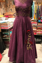 Load image into Gallery viewer, Wine Silk Gown by Perfect Panache 