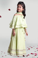 Load image into Gallery viewer, Girls Pastel Green Skirt And Choli Set With Dupatta