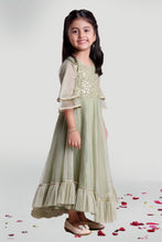 Load image into Gallery viewer, Girls Pastel Olive Summer Gown For Girls