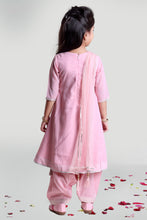 Load image into Gallery viewer, Girls Pastel Pink Patiala Set For Girls With Kurta And Dupatta