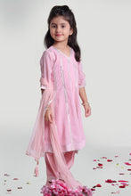 Load image into Gallery viewer, Girls Pastel Pink Patiala Set For Girls With Kurta And Dupatta