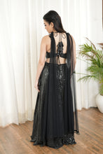 Load image into Gallery viewer, Black Sequins Sparkle Lehnga Choli Dupatta