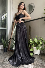 Load image into Gallery viewer, Black Spaghetti top with sharara Pants