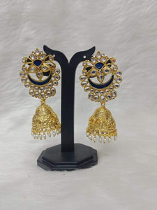 Lightweight Kundan Polki Meenakari Jhumkis